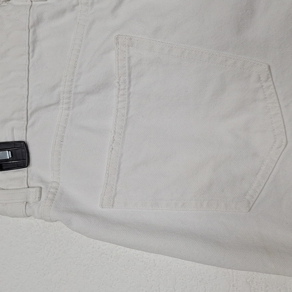 Zara White Bohemian Streetwear Distressed Grunge Fringe Denim Mini Skirt Size XL - Picture 9 of 13